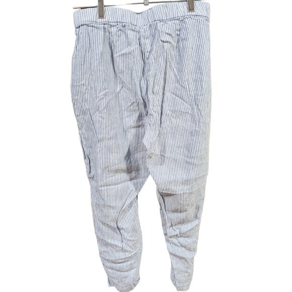 J. Jill Linen Blend Stretch Button Accented Side Zip Ankle Pants Size Medium - Picture 2 of 11